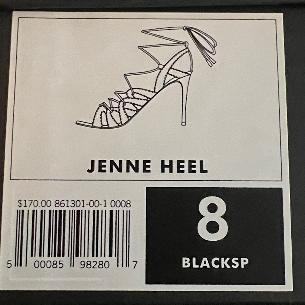 Banana Republic Jene Black Suede Lace-Up Heels, Size 8 - Picture 6 of 6